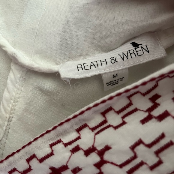 Anthropologie Reath & Wren Red and White Embroidered Tank Top Size M Like New - Picture 3 of 5